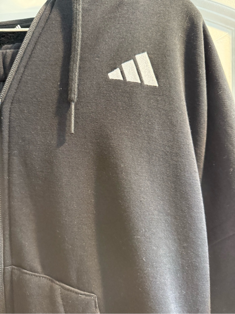 Black Adidas Essentials Full Zip Hoodie and Track Pants Size Large - Picture 4 of 5